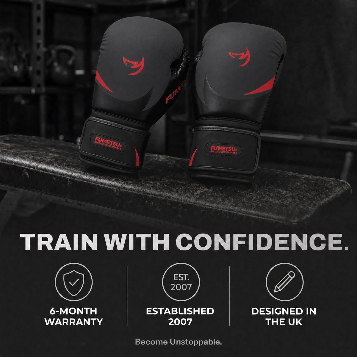 Fumetsu Ghost S3 Boxing Gloves Black/Red — reassurance