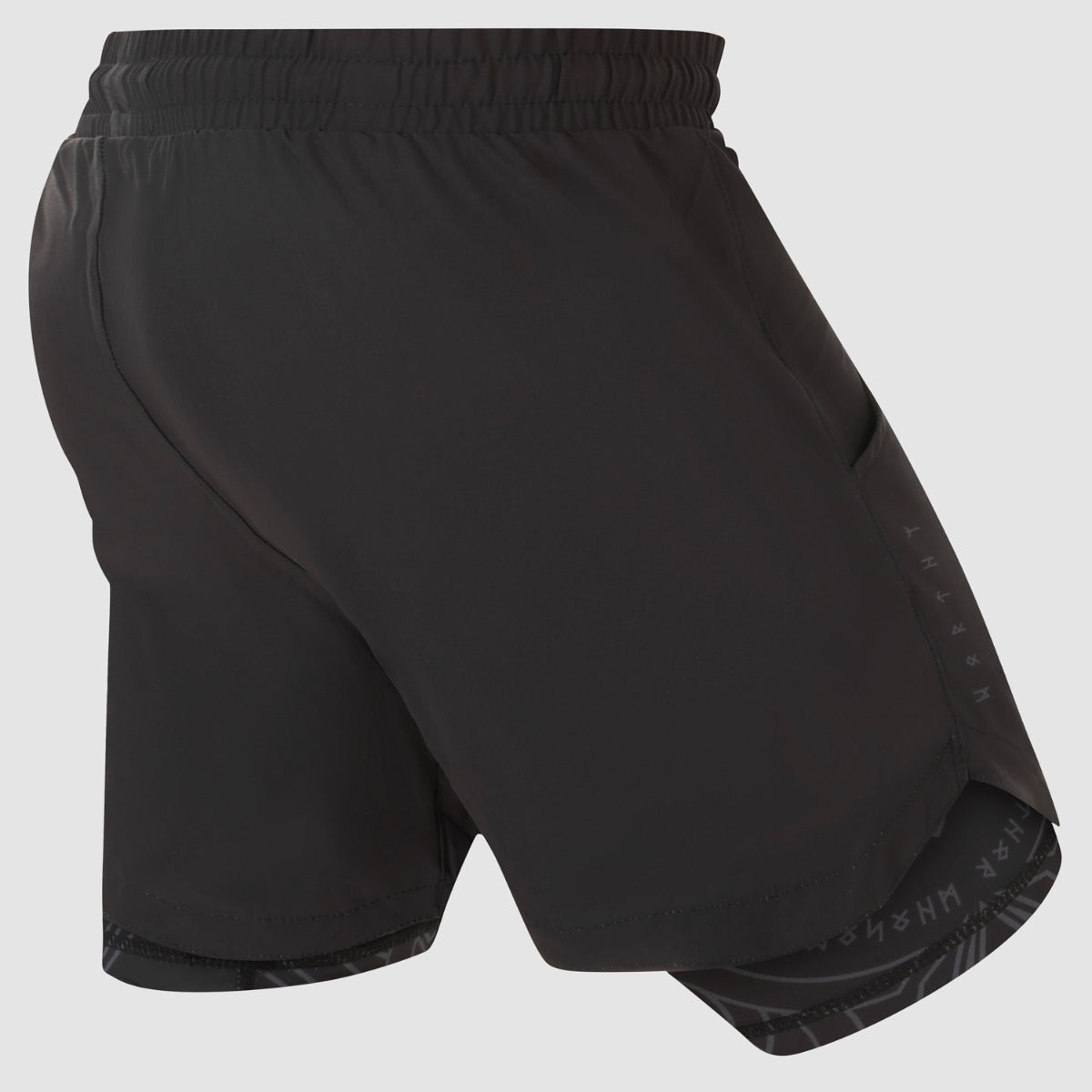 Black/Black Mjolnir Dual Layer Training Shorts - Fumetsu