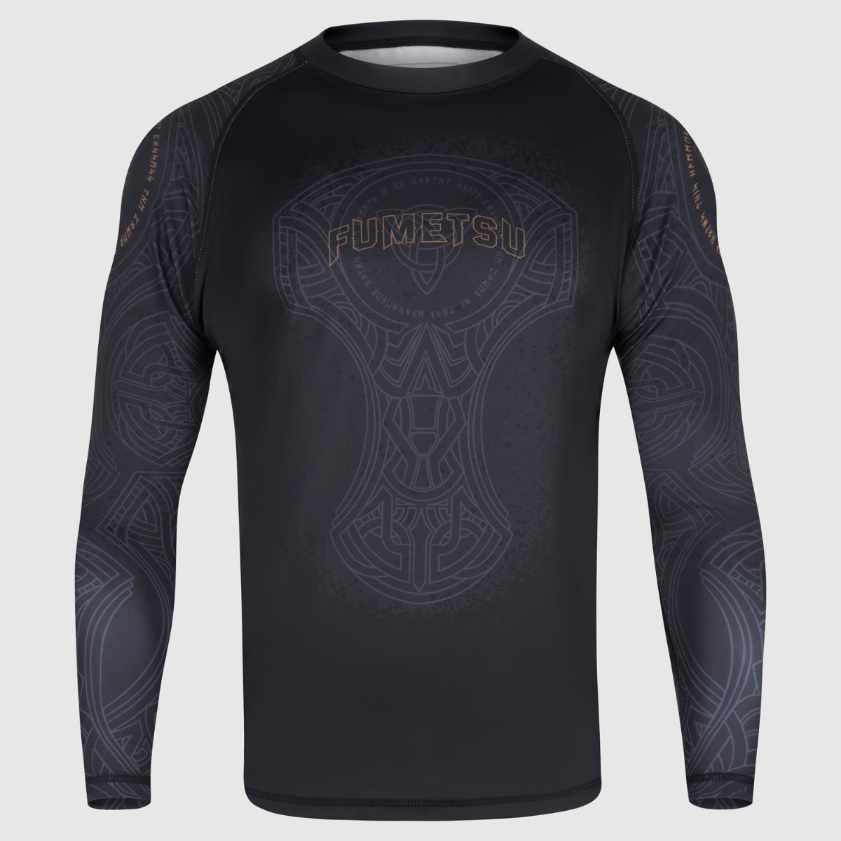 Black/Bronze Mjolnir Long Sleeve Rash Guard - Fumetsu