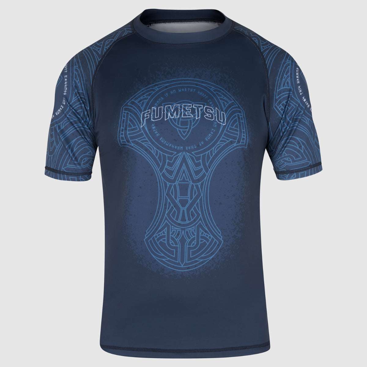 Blue/Black Mjolnir Short Sleeve Rash Guard - Fumetsu