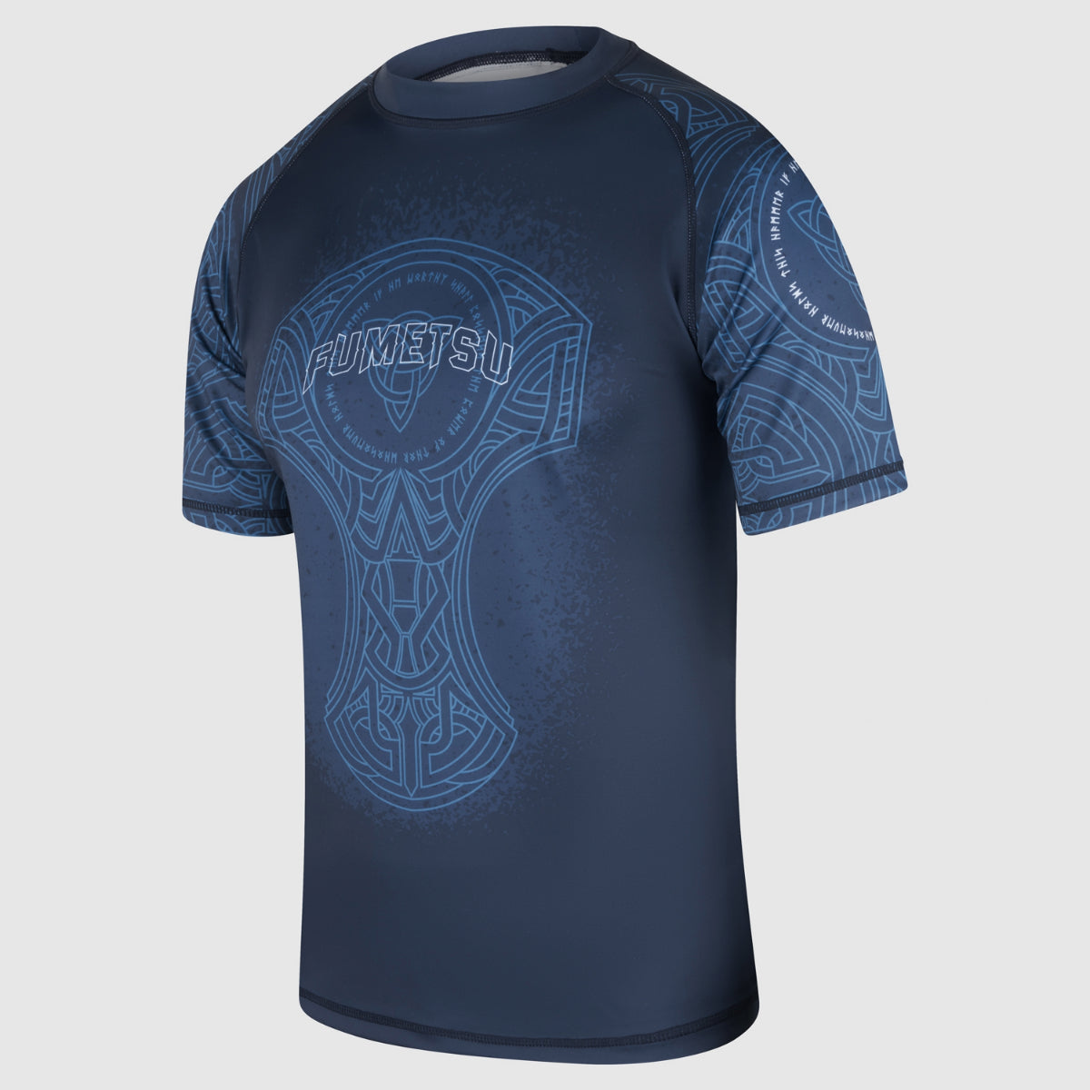 Blue/Black Mjolnir Short Sleeve Rash Guard - Fumetsu