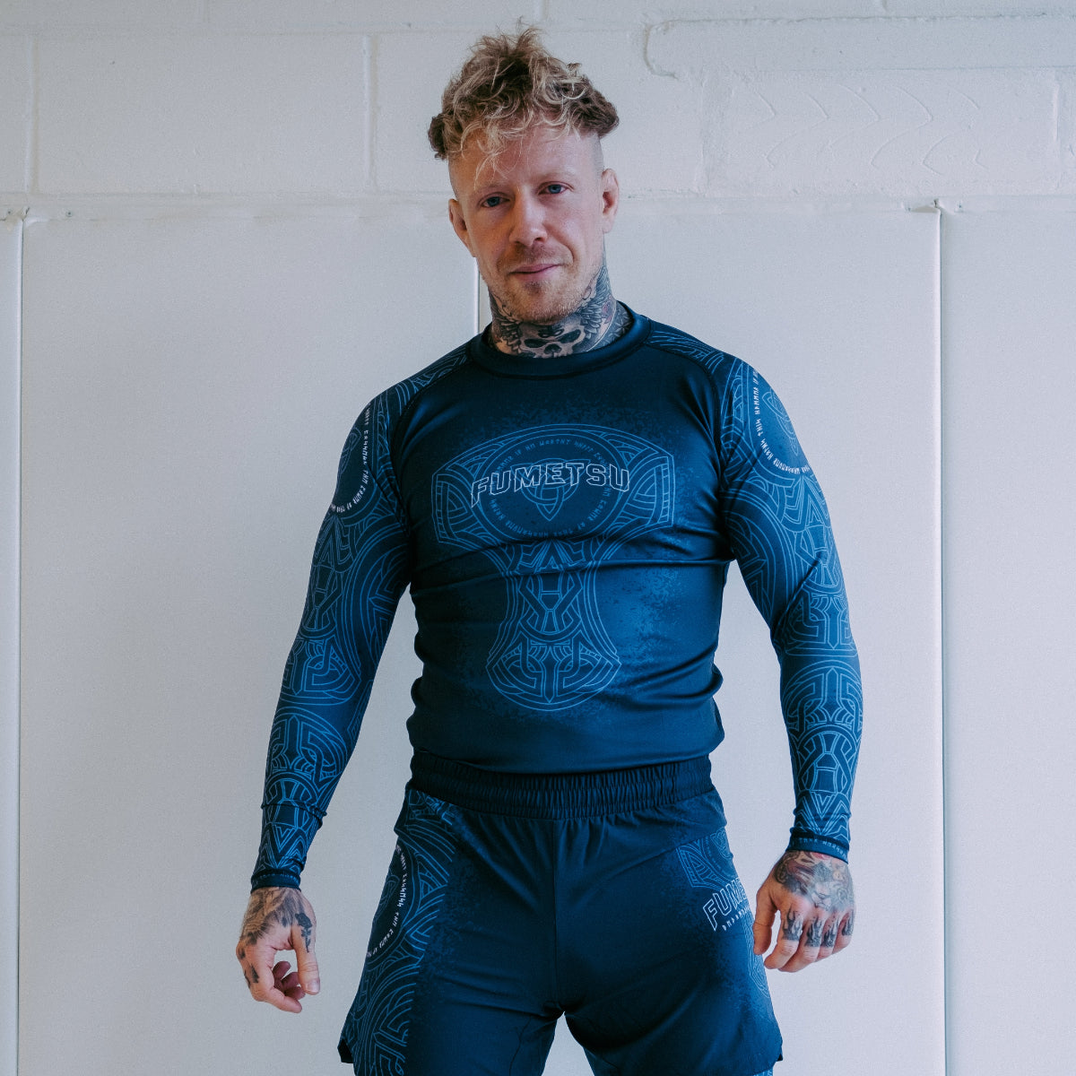 Blue/Black Mjolnir Long Sleeve Rash Guard - Fumetsu