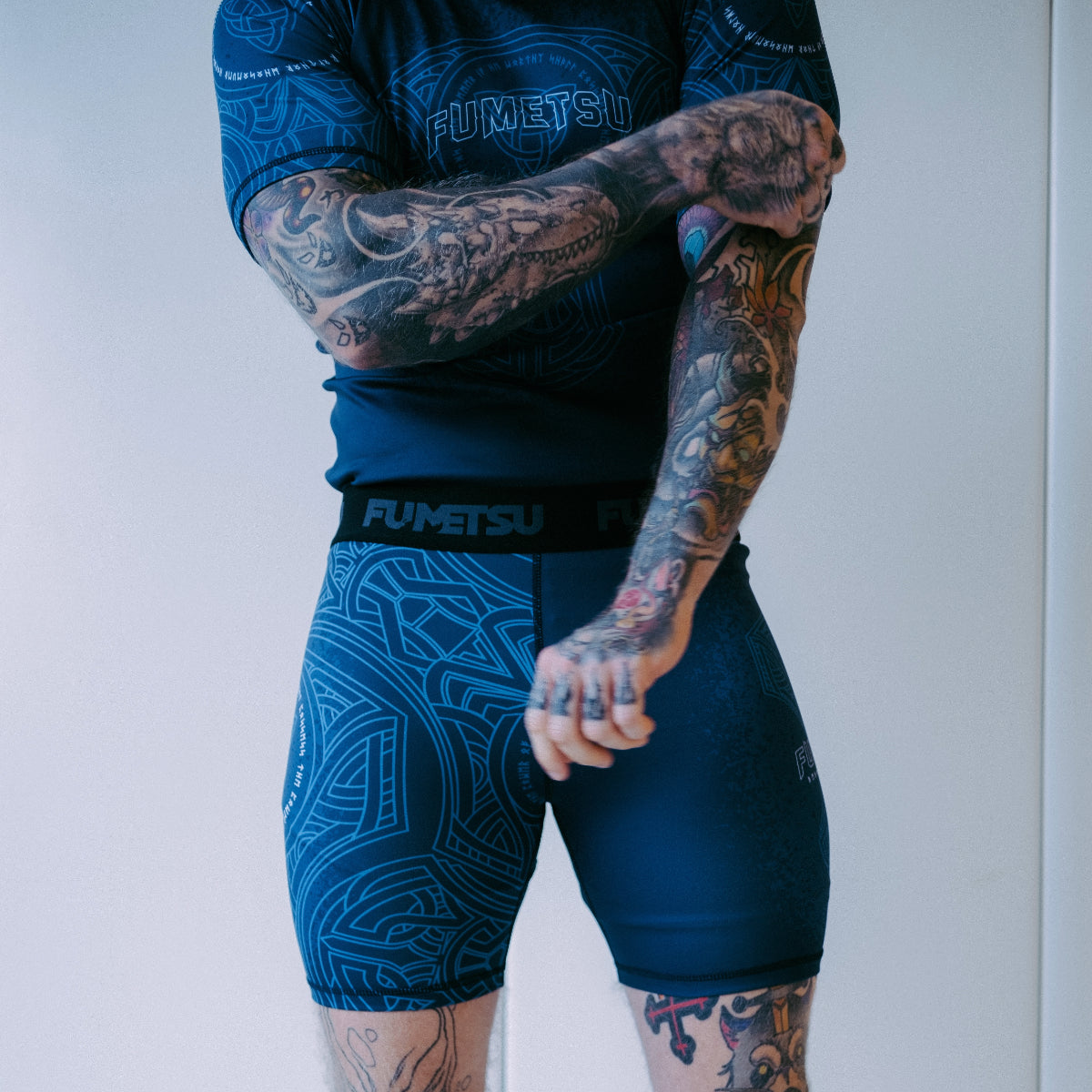 Blue/Black Mjolnir Vale Tudo Shorts - Fumetsu
