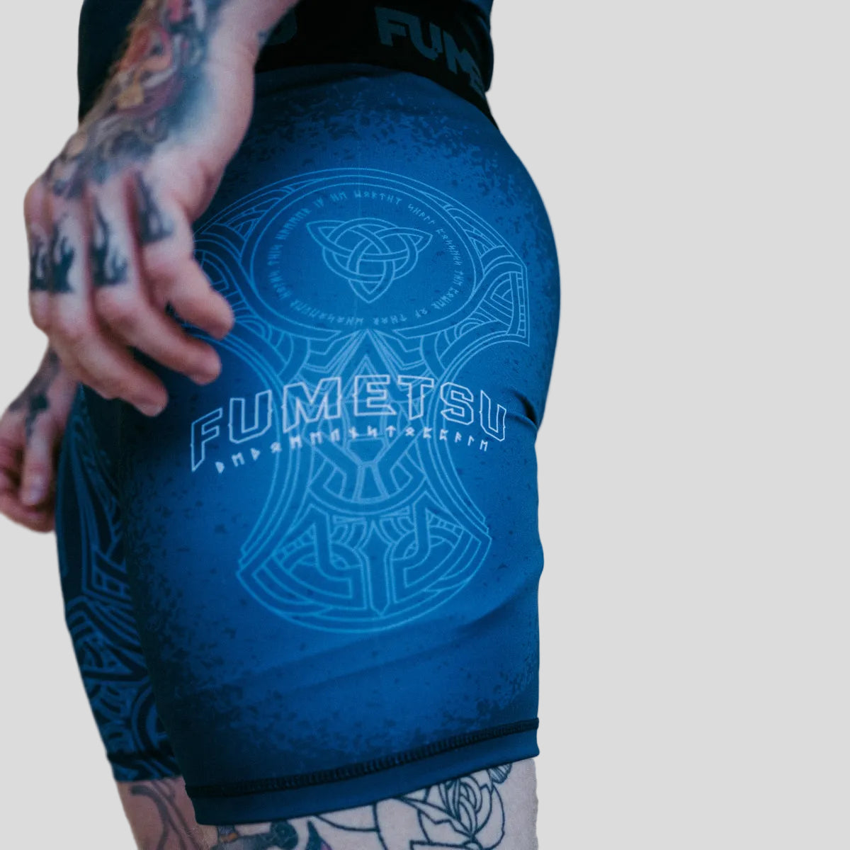 Blue/Black Mjolnir Vale Tudo Shorts - Fumetsu