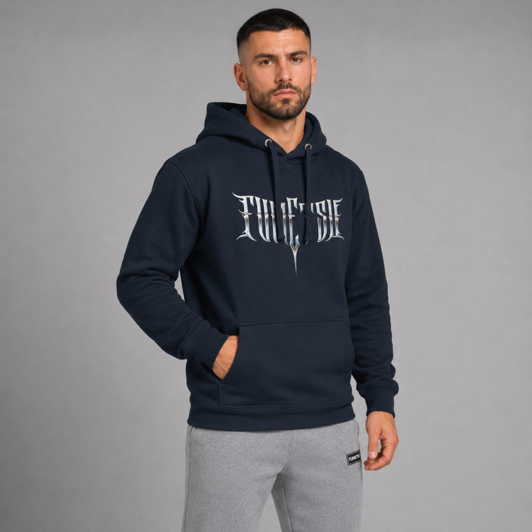 Brushed Metal Hoodie Navy Lifestyle 1