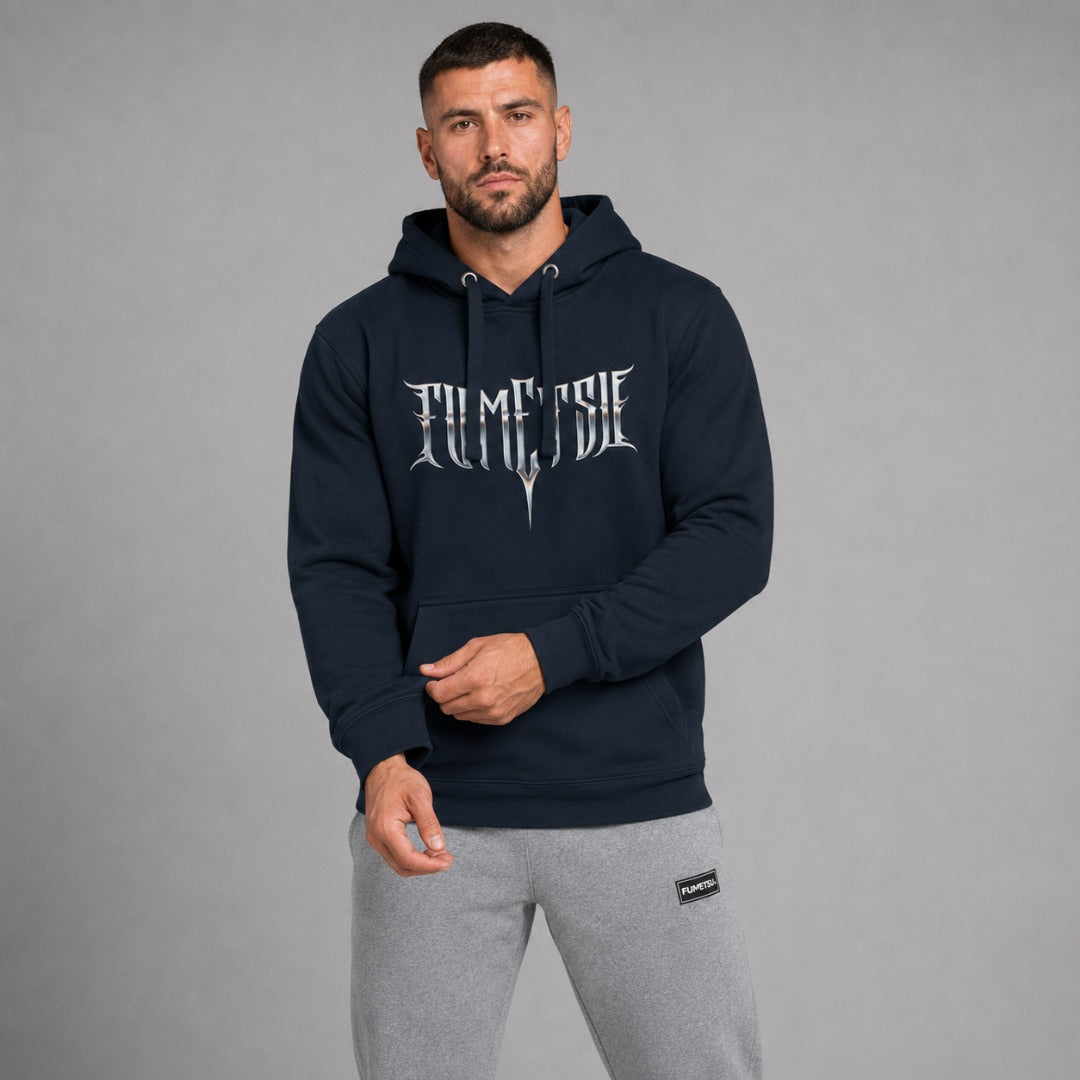 Brushed Metal Hoodie Navy Lifestyle 3