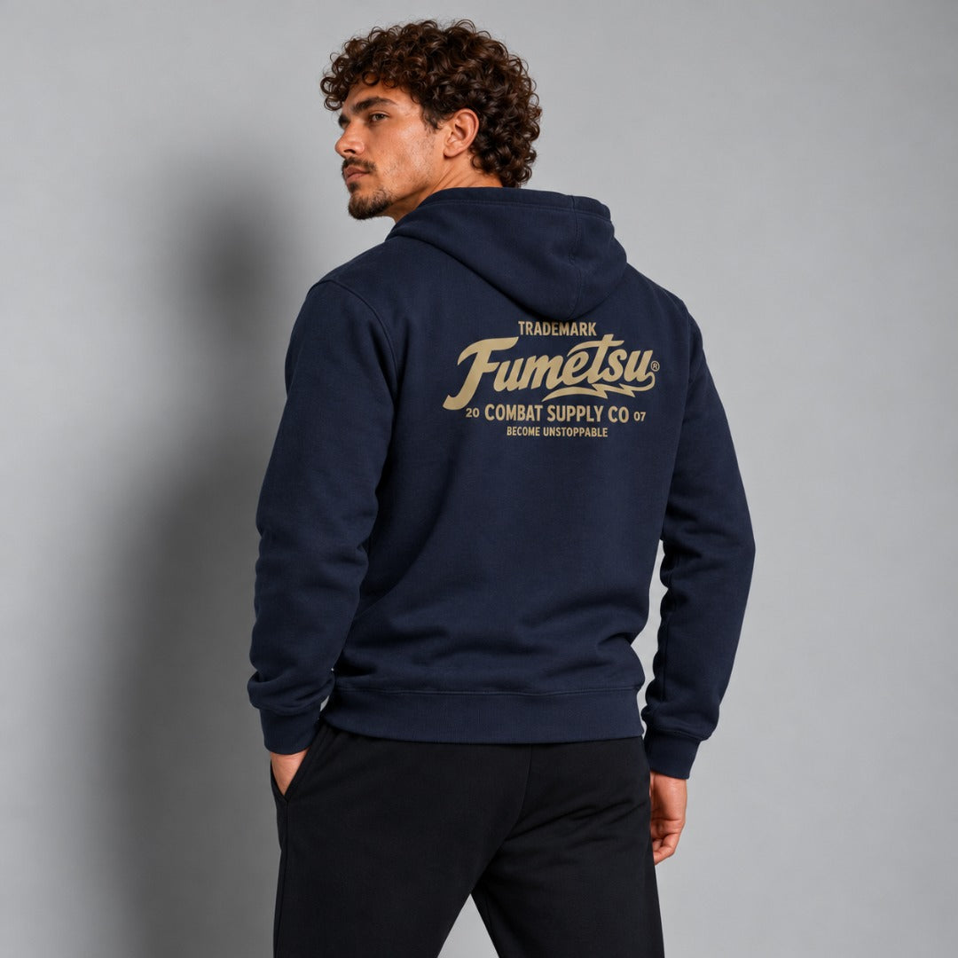 Combat Supply Co. Hoodie Navy/Gold Lifestyle 2