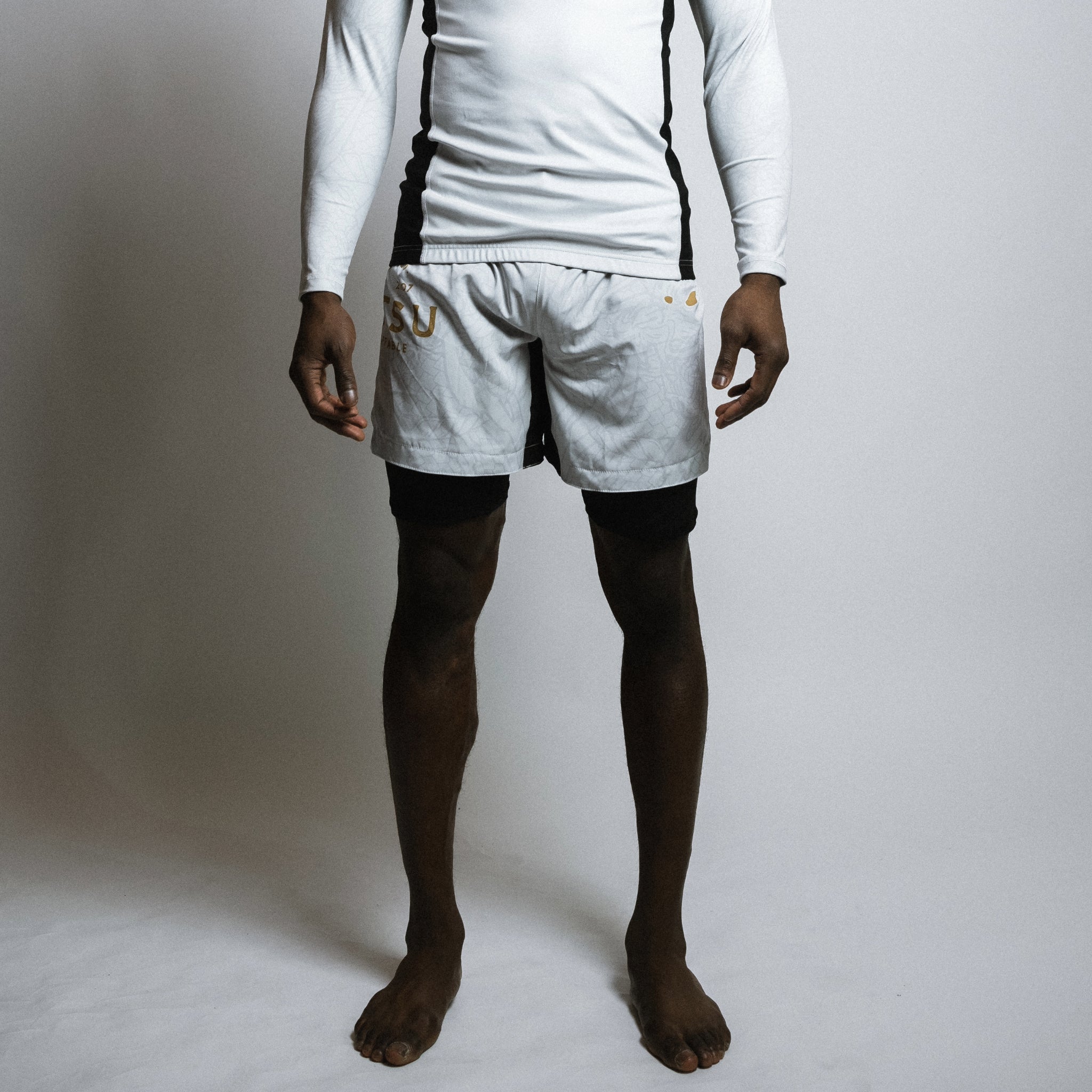 Dragon Slayer Dual Layer Shorts White Front