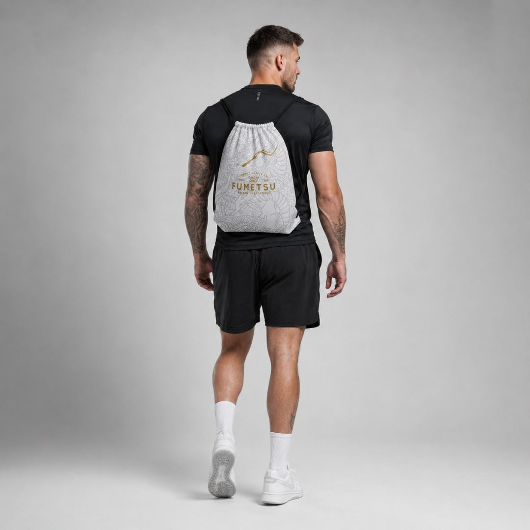 Dragon Slayer Drawstring Bag White