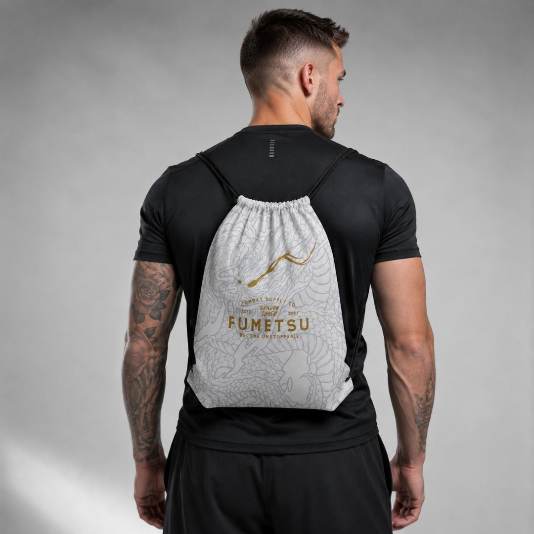 Dragon Slayer Drawstring Bag White