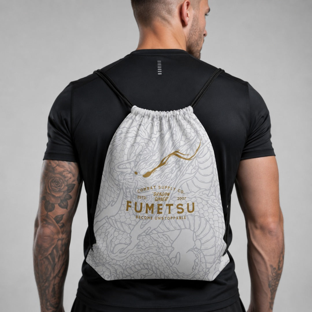 Dragon Slayer Drawstring Bag White