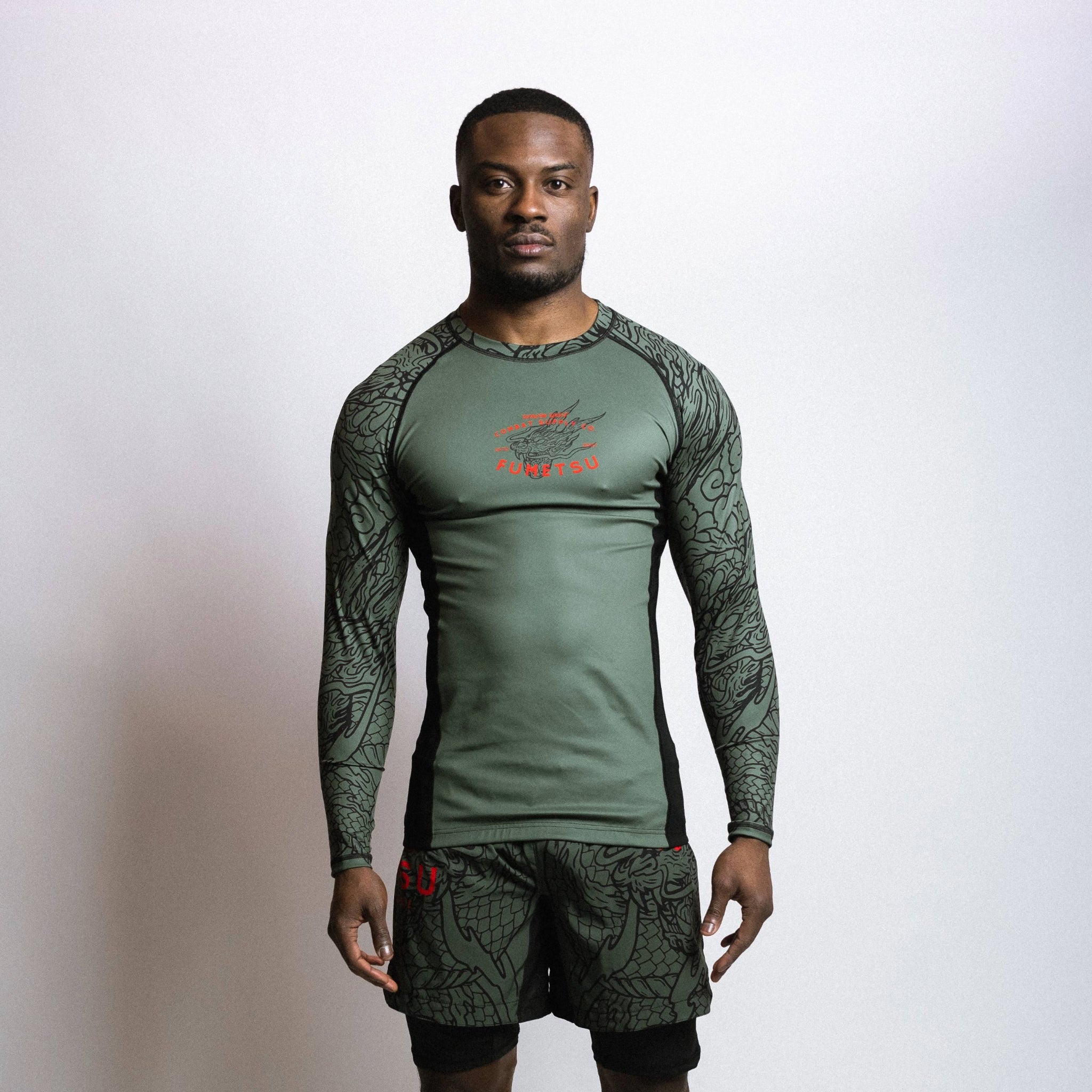 Dragon Slayer Lon Sleeve Rash Guard Khaki