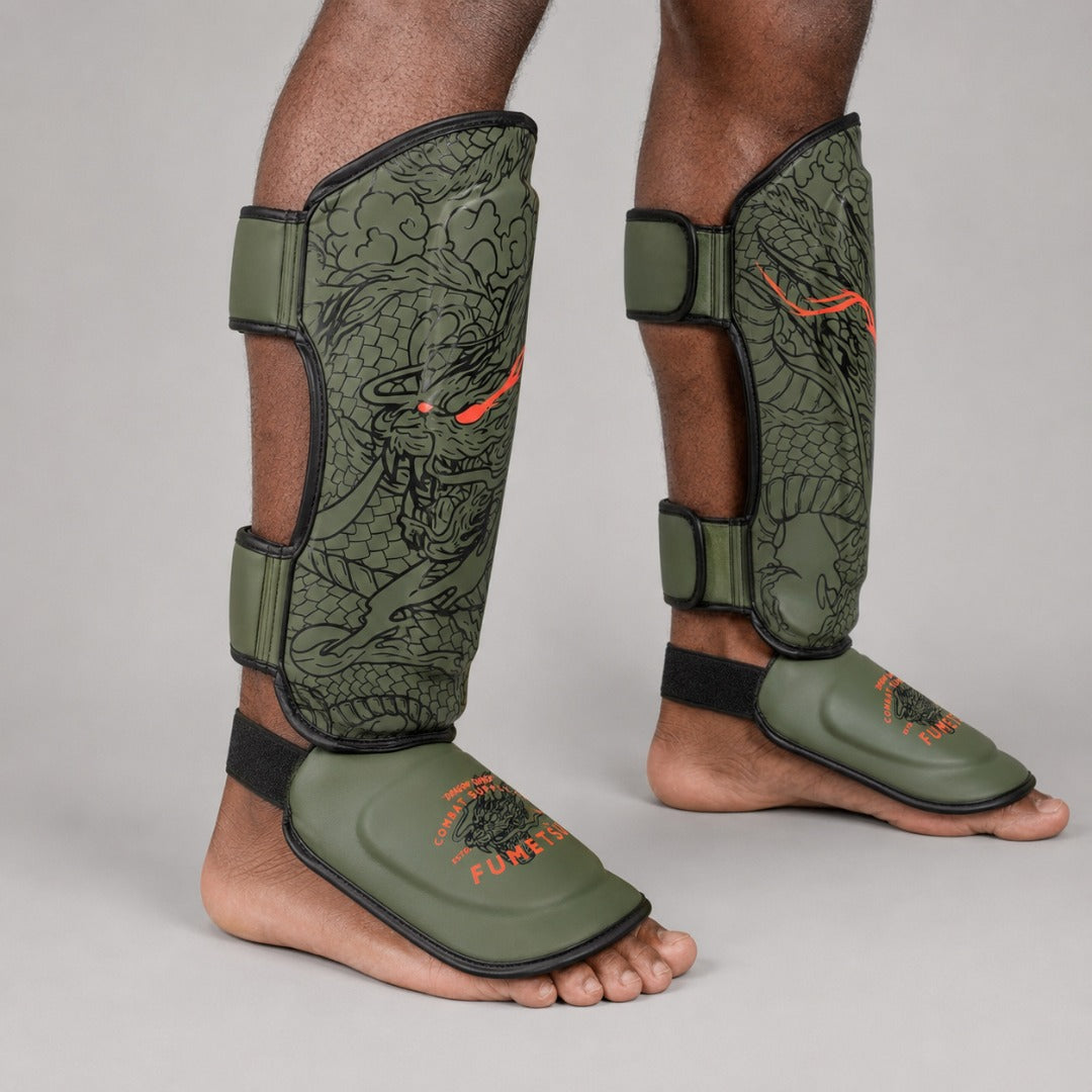 Dragon Slayer Shin Guards Khaki/Orange