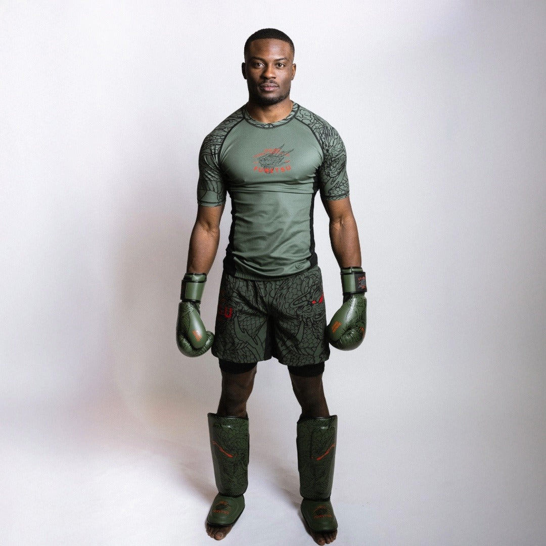 Dragon Slayer Shin Guards Khaki/Orange