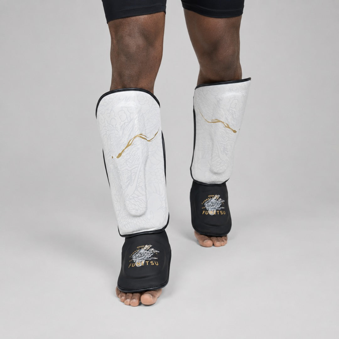 Dragon Slayer Shin Guards White/Black/Gold