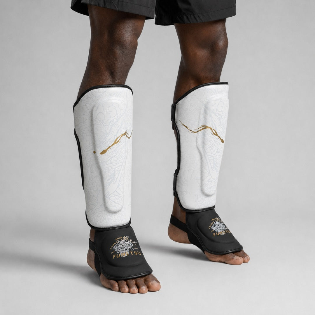 Dragon Slayer Shin Guards White/Black/Gold