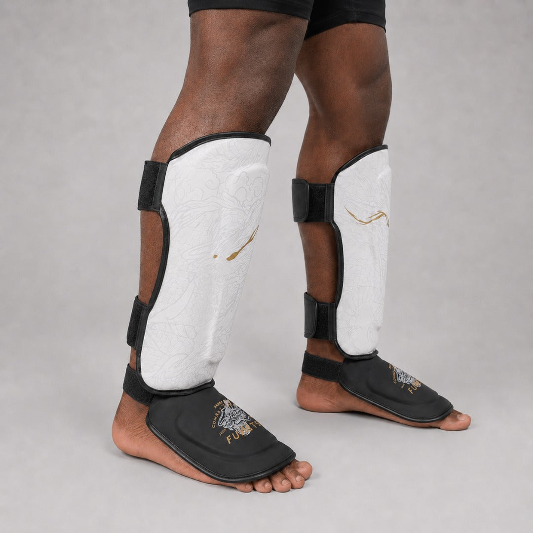 Dragon Slayer Shin Guards White/Black/Gold