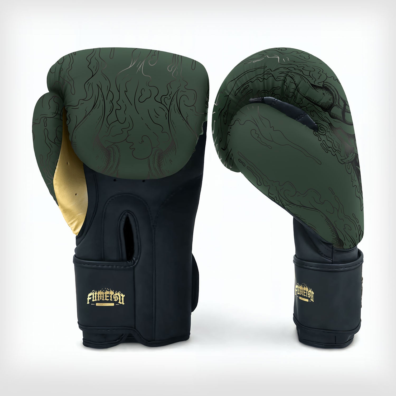 Oni Boxing Gloves Khaki/Black/Gold