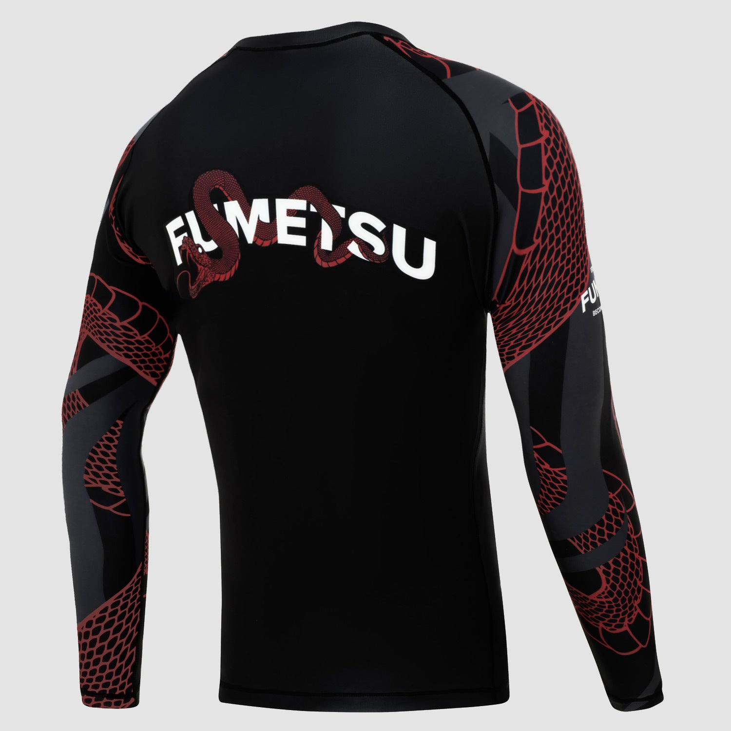 Black/Red Anaconda Long Sleeve Rash Guard - Fumetsu