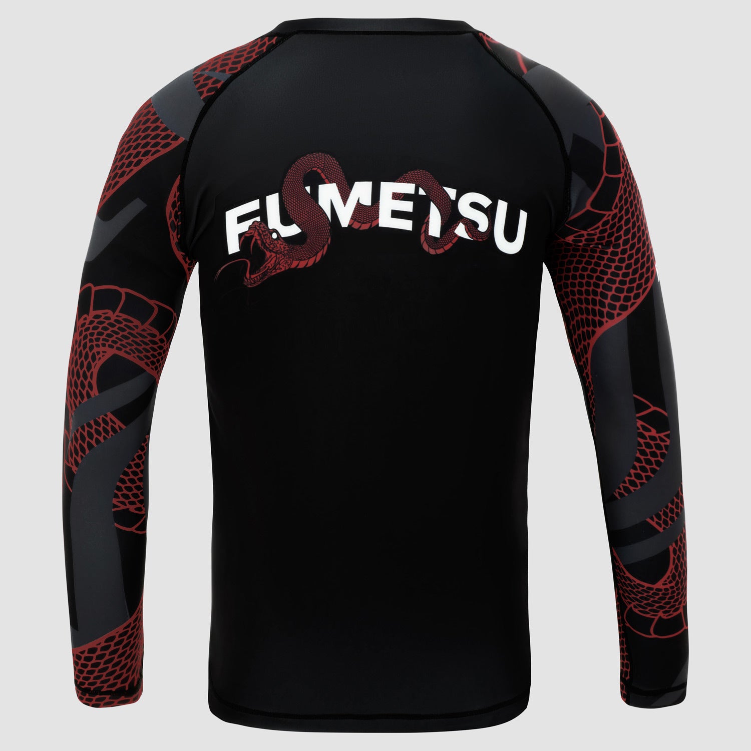 Black/Red Anaconda Long Sleeve Rash Guard - Fumetsu