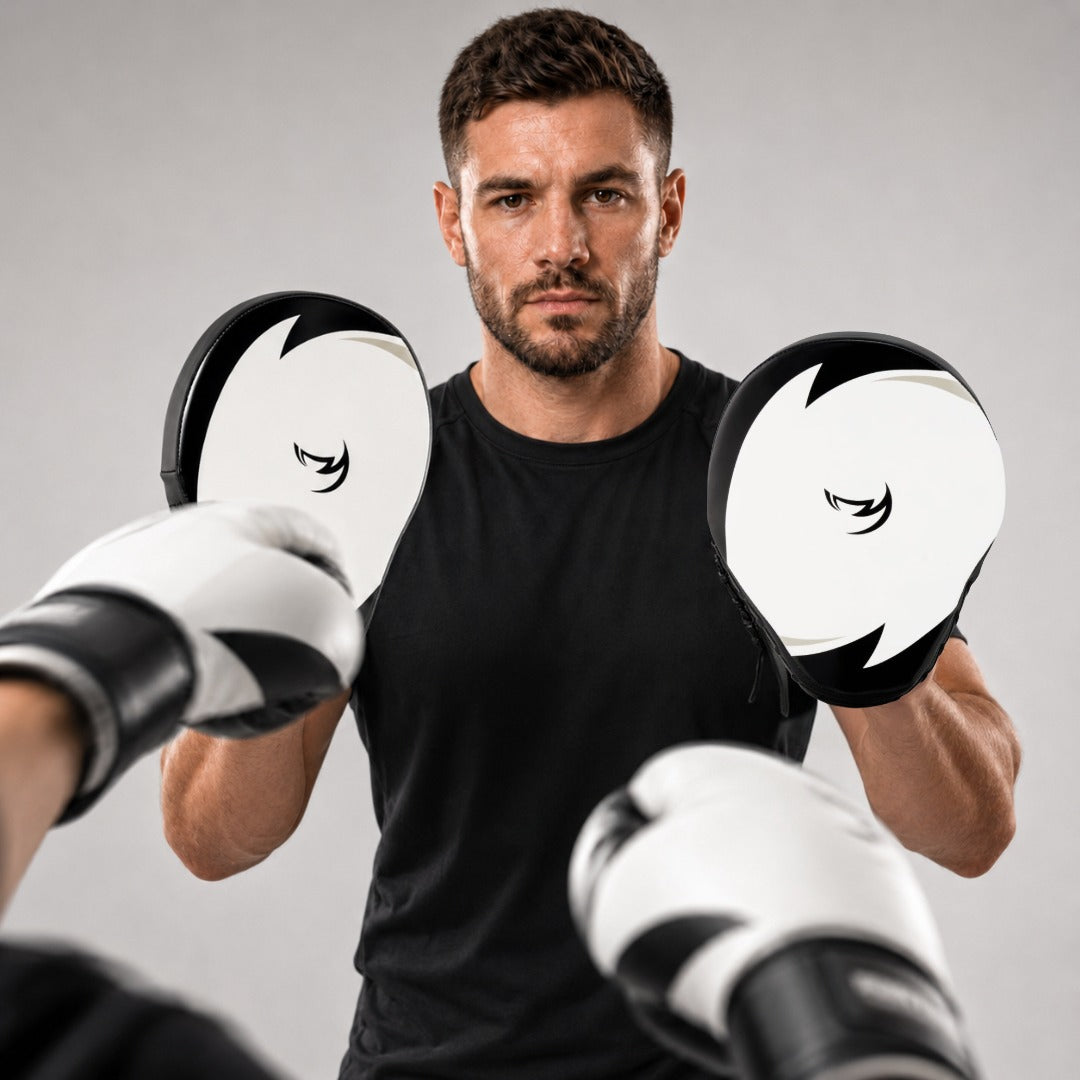 Ghost S3 Boxing Focus Mitts White/Black/Grey Lifestyle 3