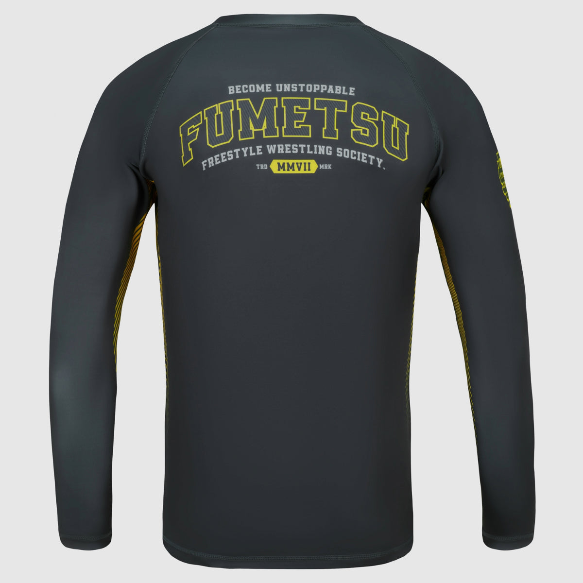 Grey Varsity Long Sleeve Rash Guard - Fumetsu