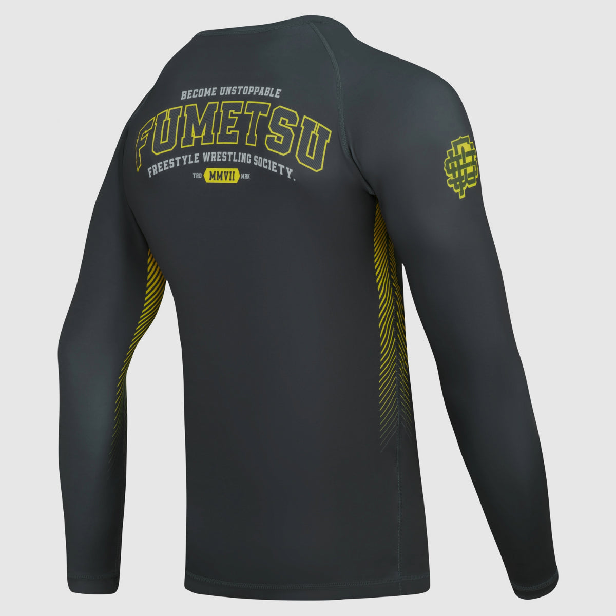 Grey Varsity Long Sleeve Rash Guard - Fumetsu