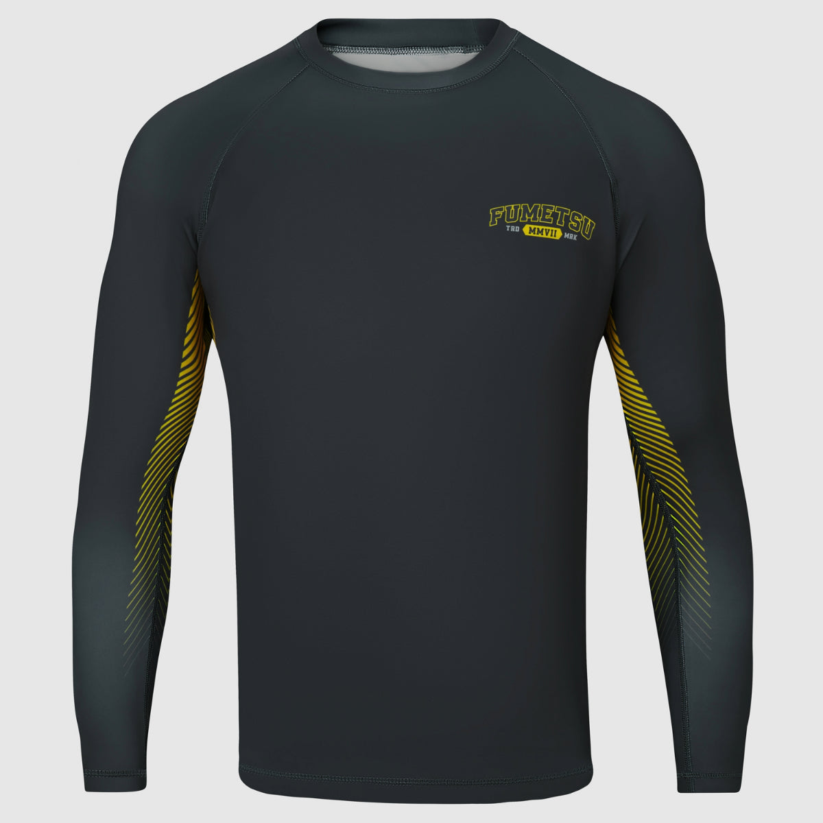 Grey Varsity Long Sleeve Rash Guard - Fumetsu