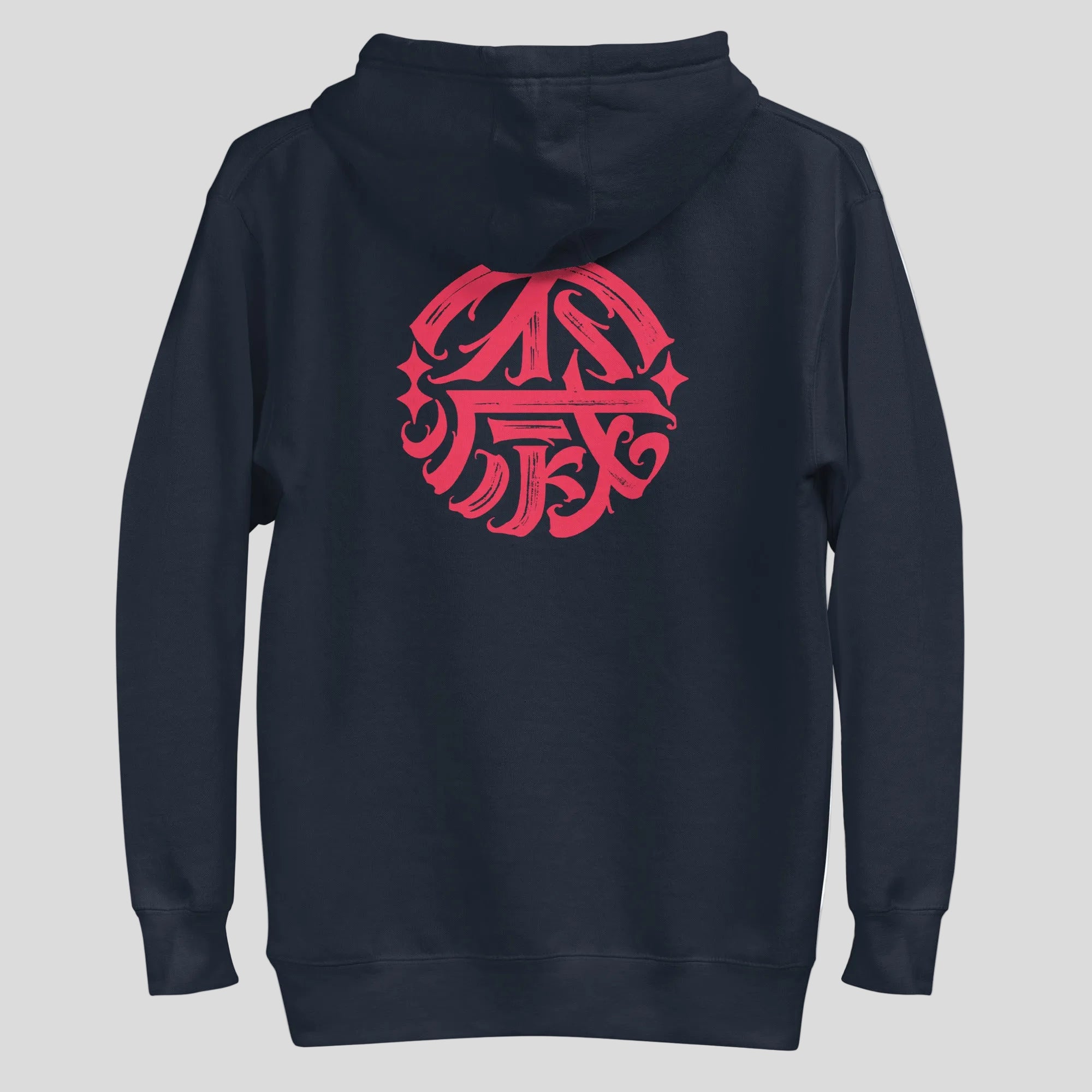 Ikigai Hoodie Navy/Red Back