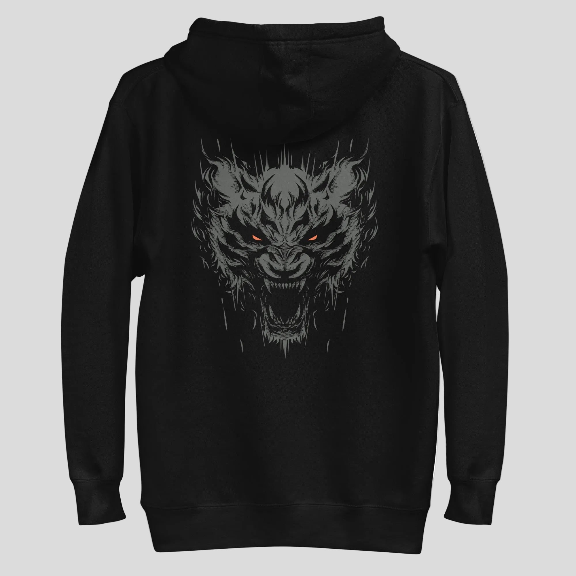 Immortal Tiger Hoodie Black/Orange Back