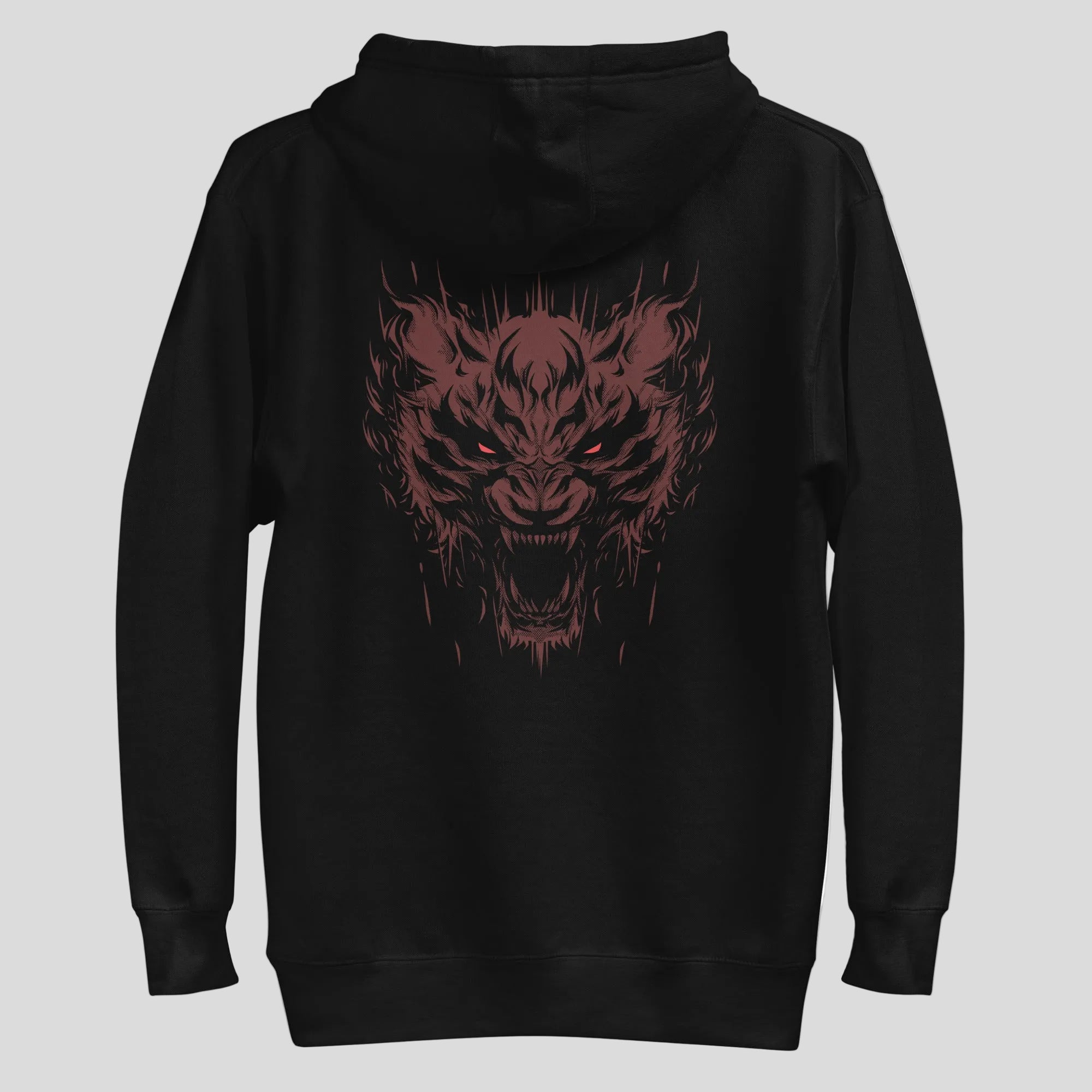 Immortal Tiger Hoodie Black/Red Back