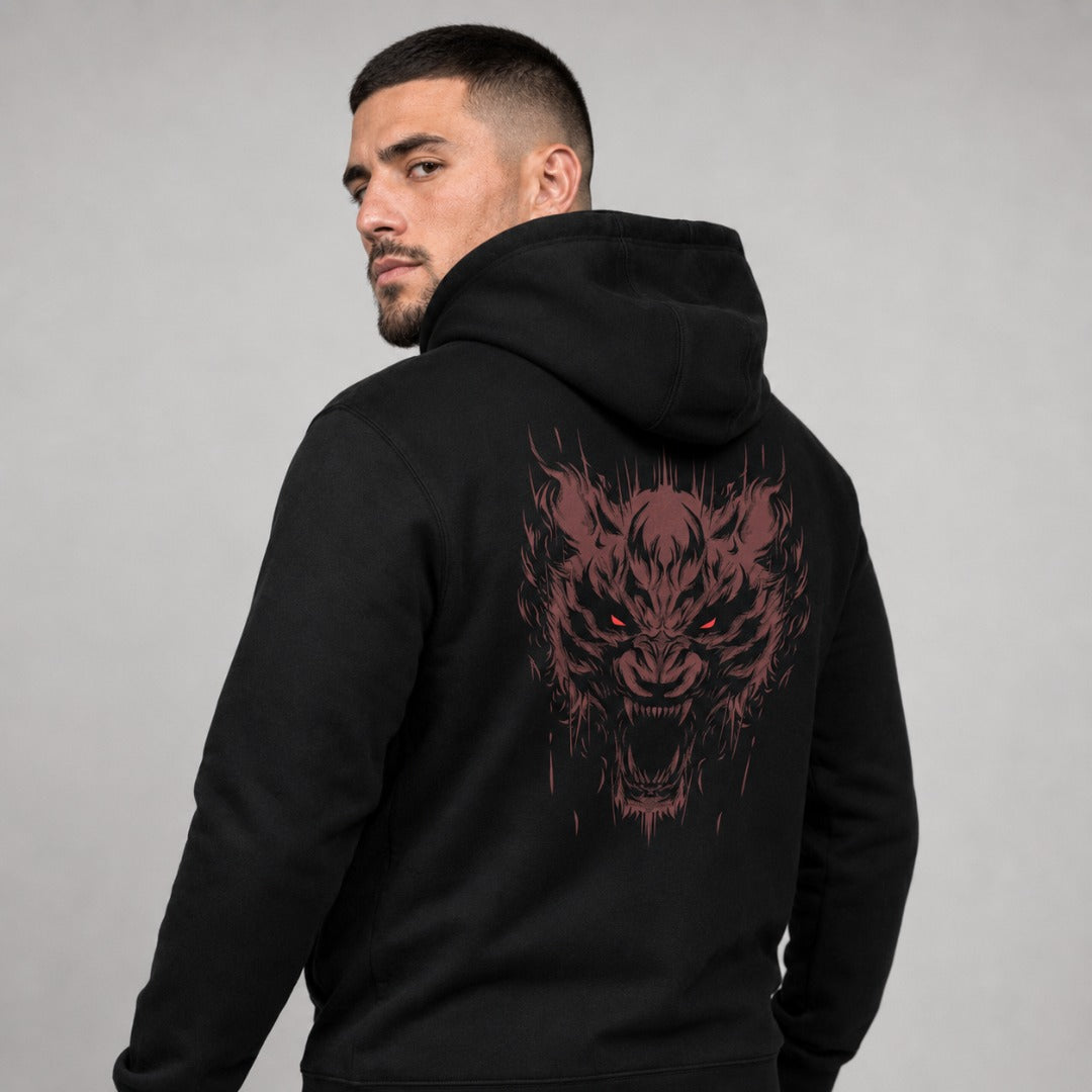 Immortal Tiger Hoodie Black/Red