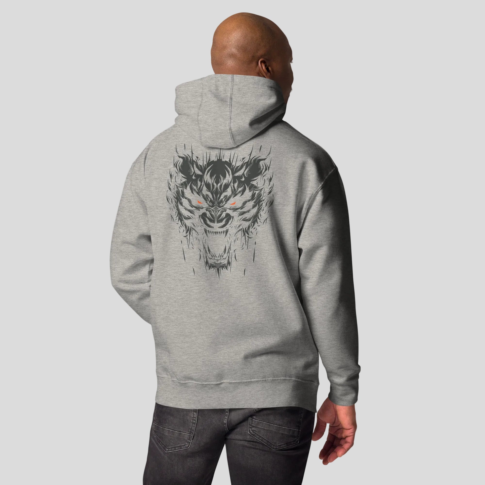 Immortal Tiger Hoodie Grey/Orange Lifestyle