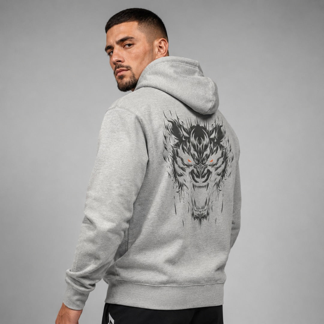 Immortal Tiger Hoodie Grey/Orange