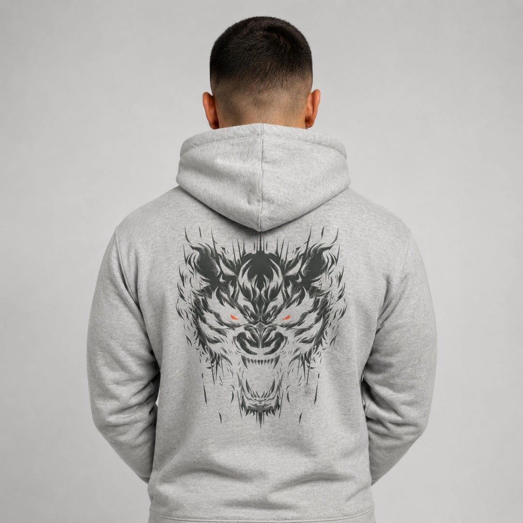 Immortal Tiger Hoodie Grey/Orange