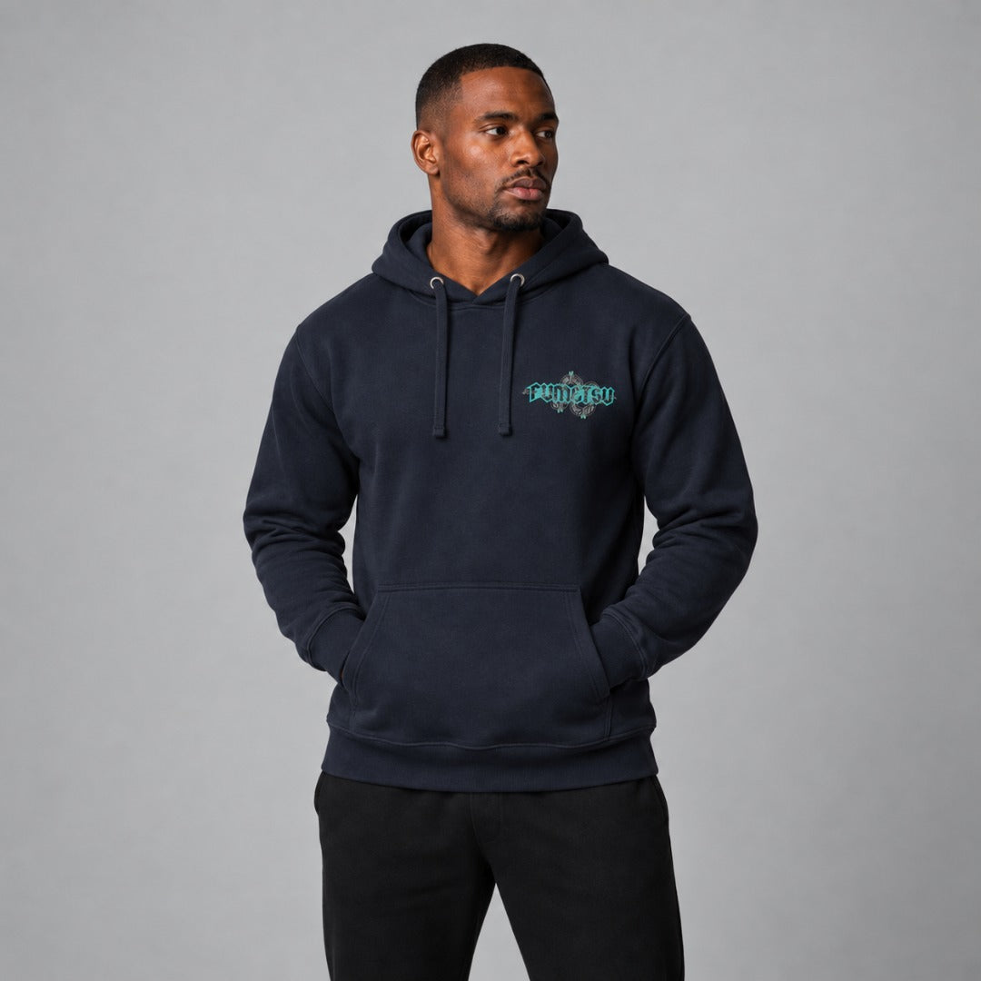 Inked - Snake Hoodie Navy/Teal Photoshoot 1