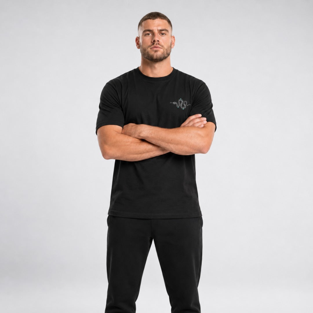 Inked - Snake T-Shirt Black/Grey/Teal Lifestyle 1