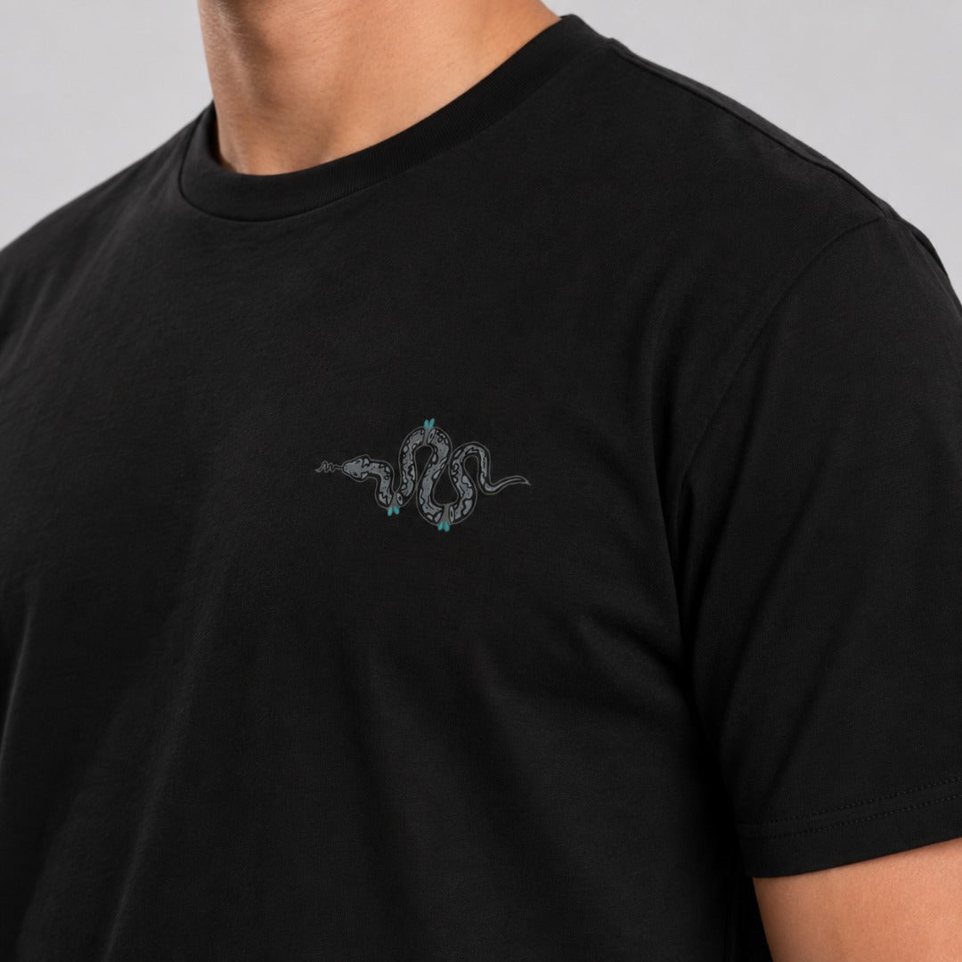 Inked - Snake T-Shirt Black/Grey/Teal Lifestyle 3