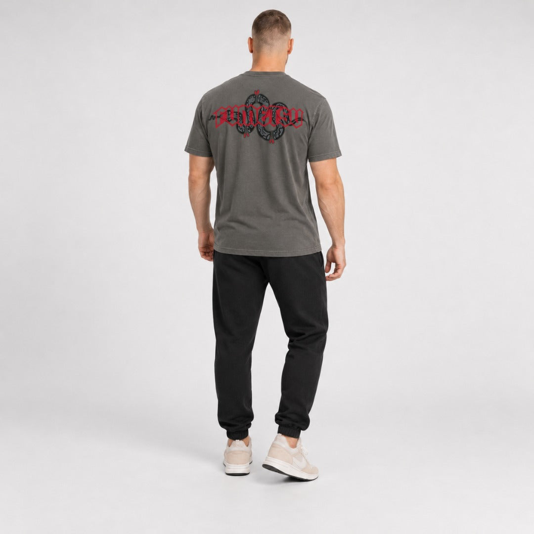 Inked - Snake T-Shirt Charcoal/Red