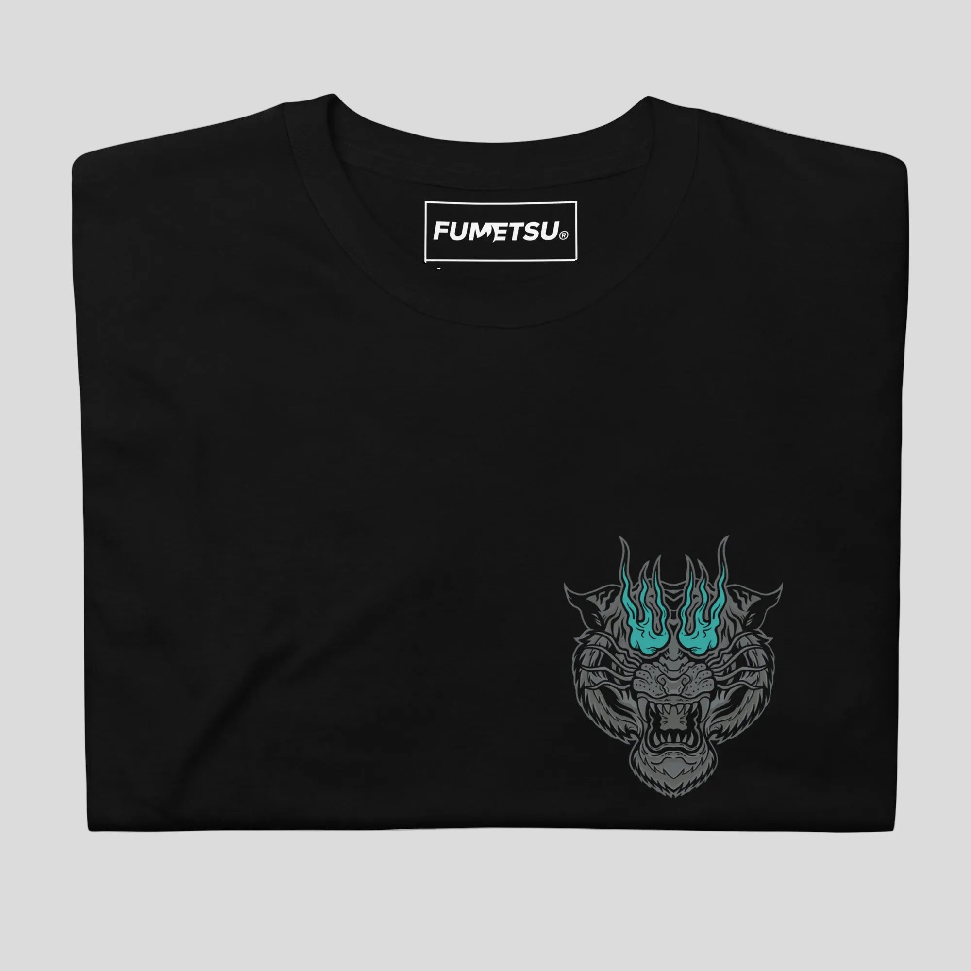 Inked - Tiger T-Shirt Black/Grey/Teal Folded