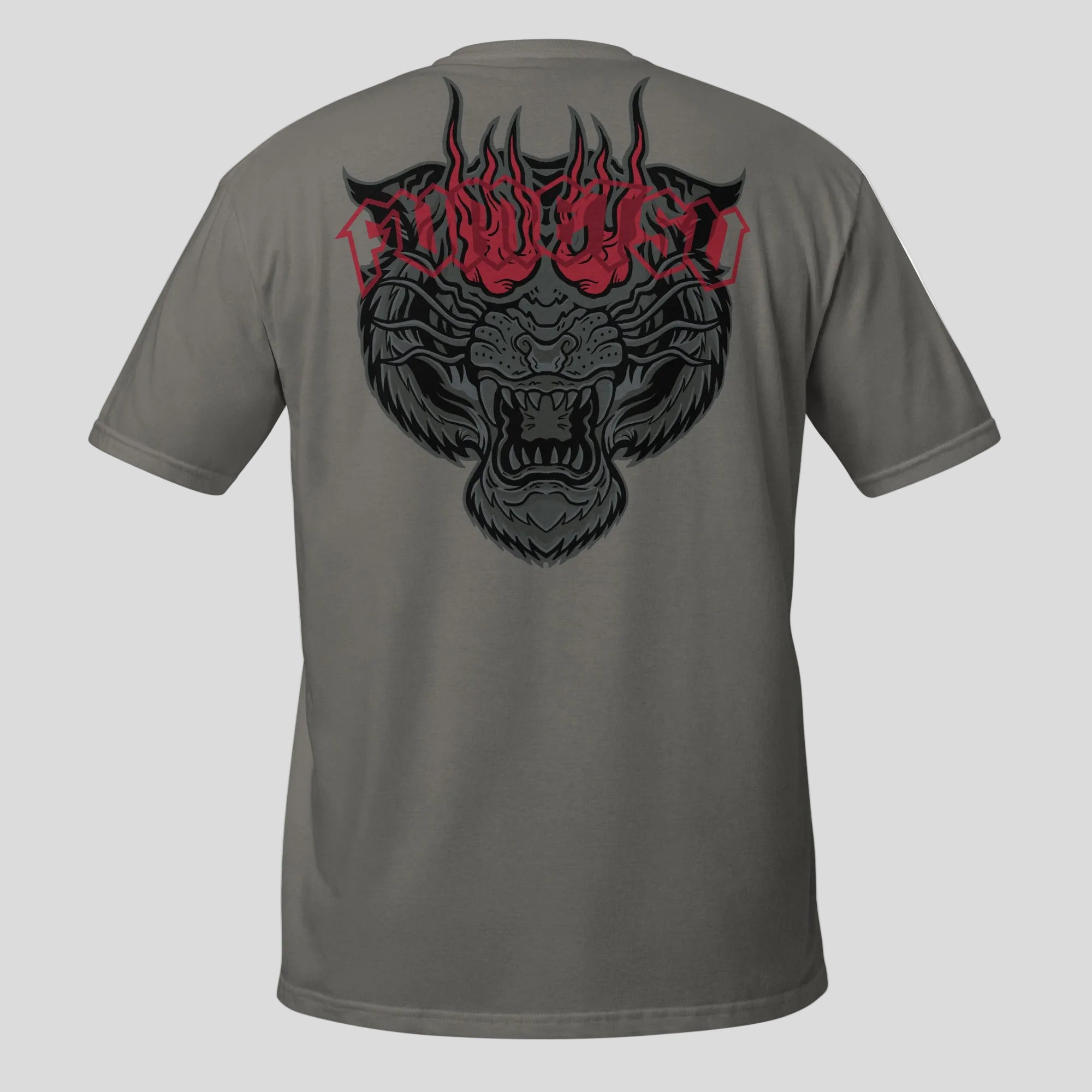 Inked - Tiger T-Shirt Charcoal/Red Back