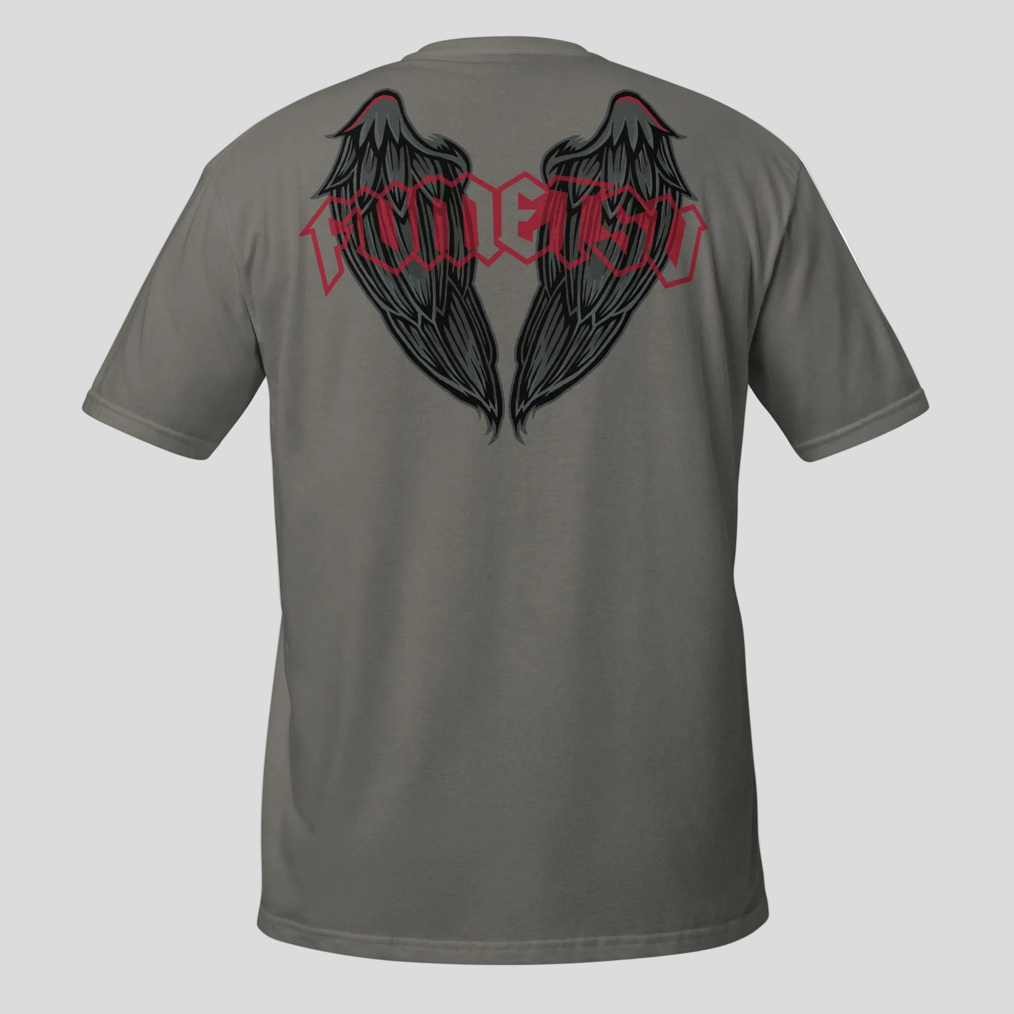 Inked - Wings T-Shirt Charcoal/Red Back