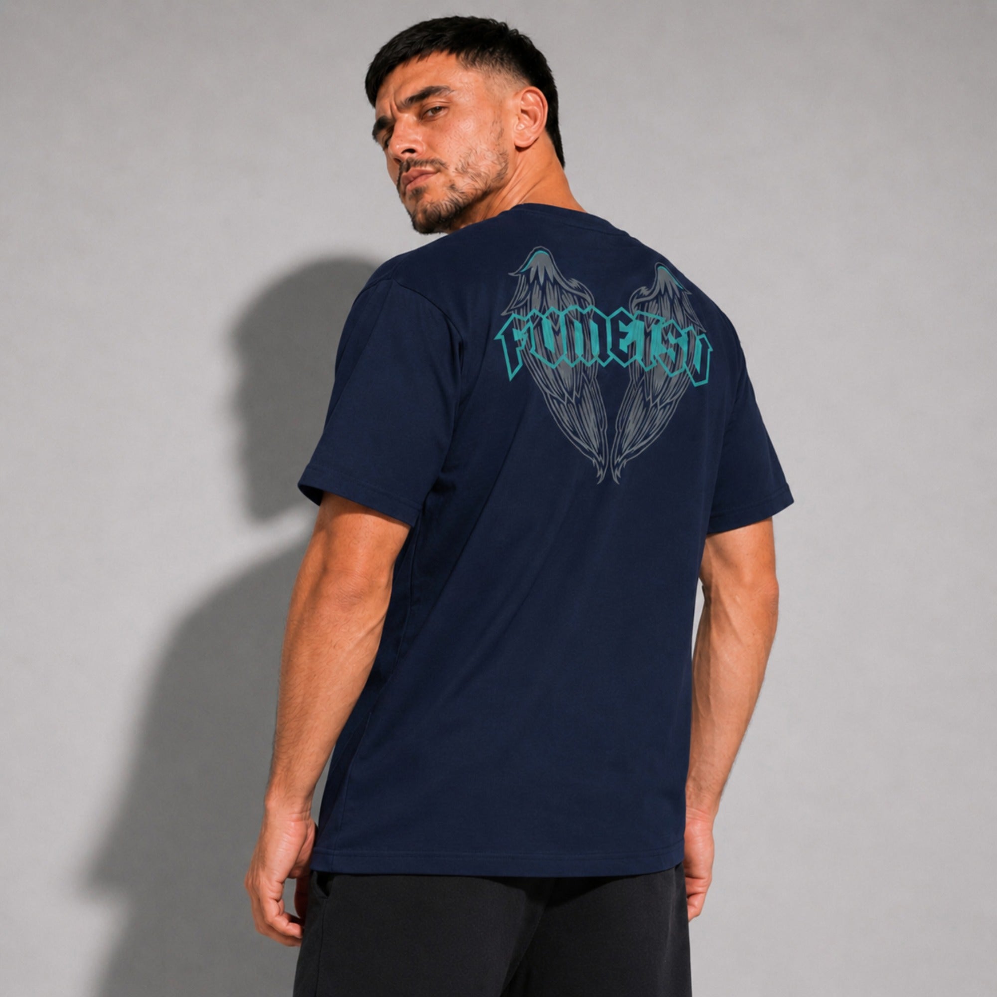 Inked - Wings T-Shirt Navy/Teal