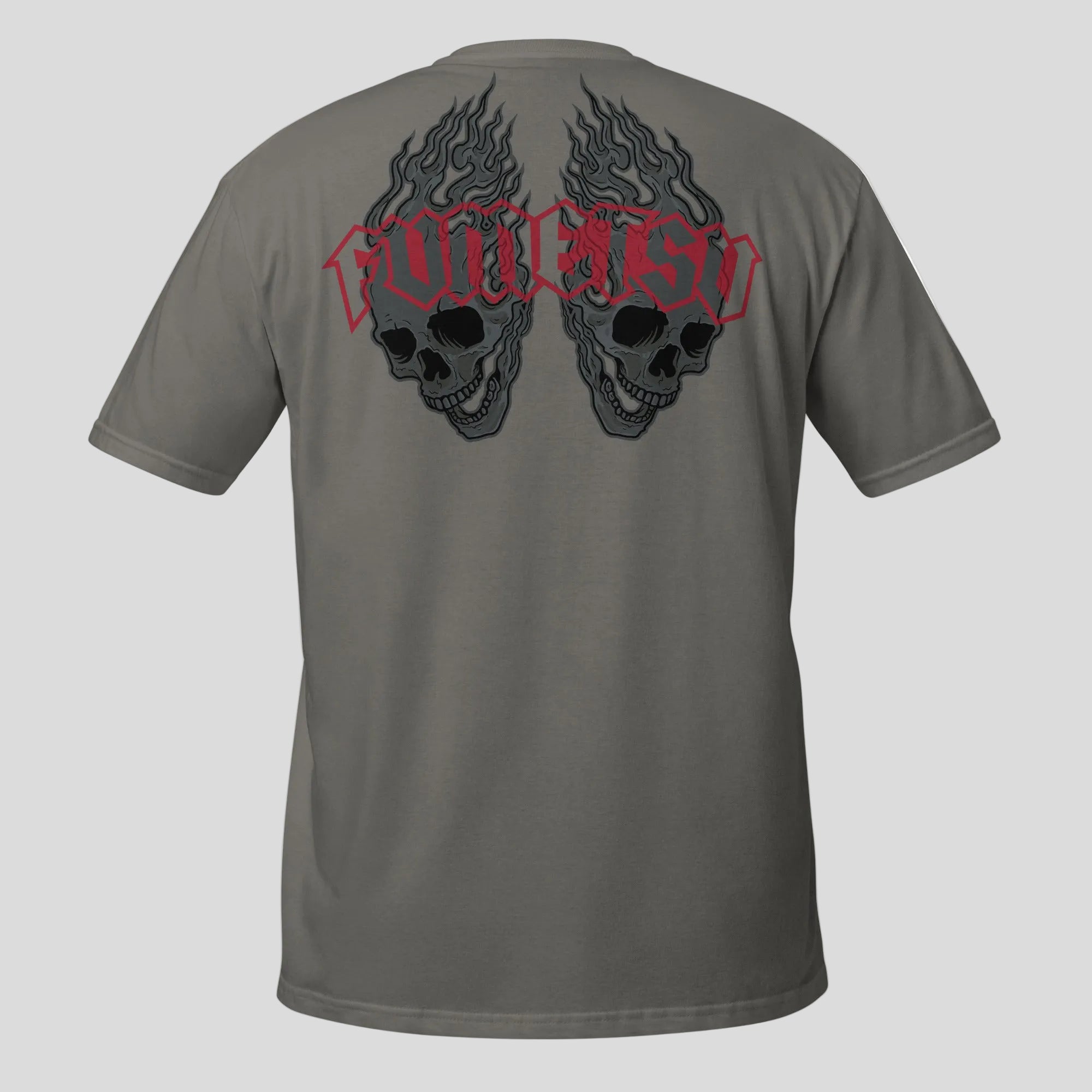 Inked Skulls T-Shirt Charcoal/Red Back