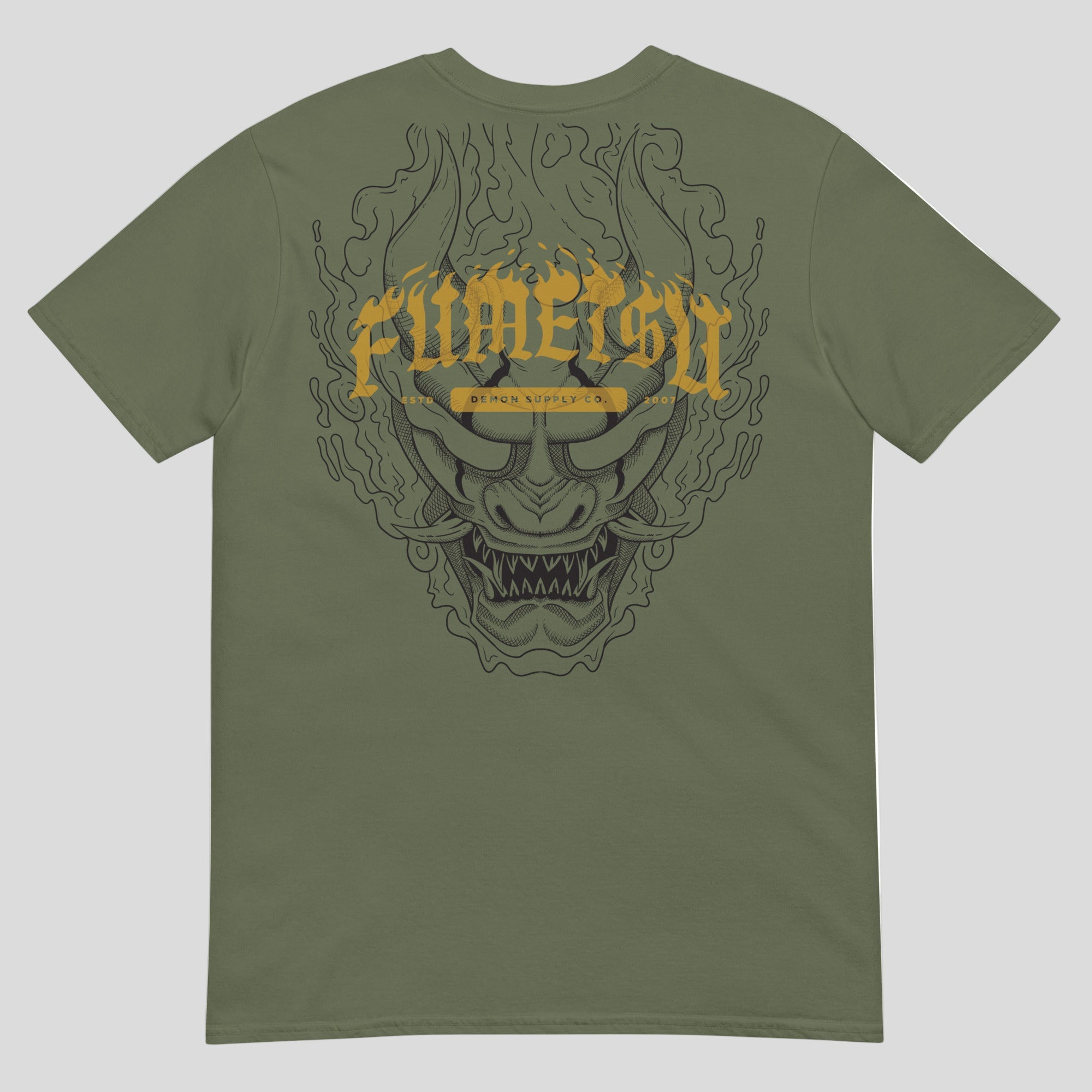 Oni Demon T-Shirt Khaki Back