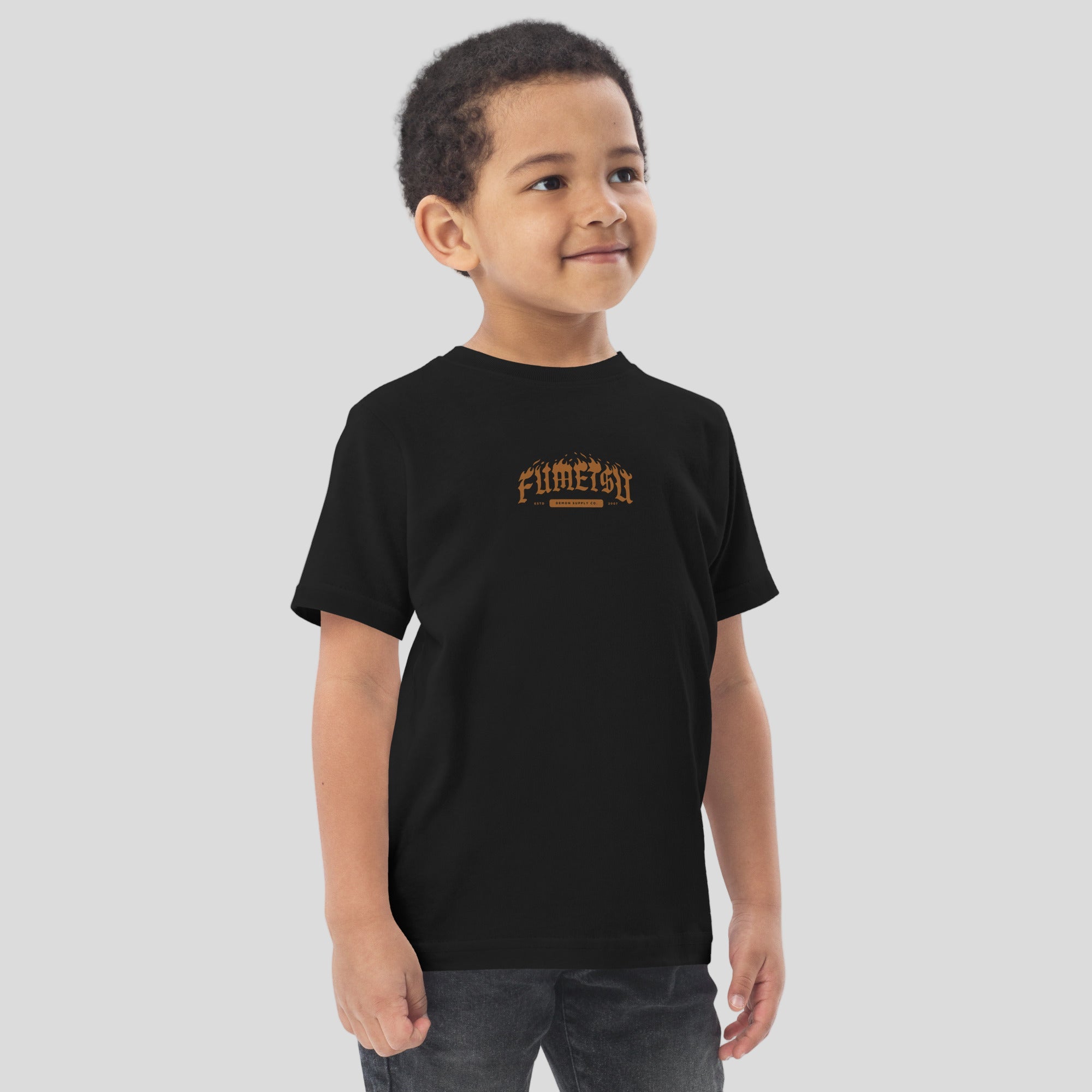 Oni Demon Toddler T-Shirt Black Lifestyle