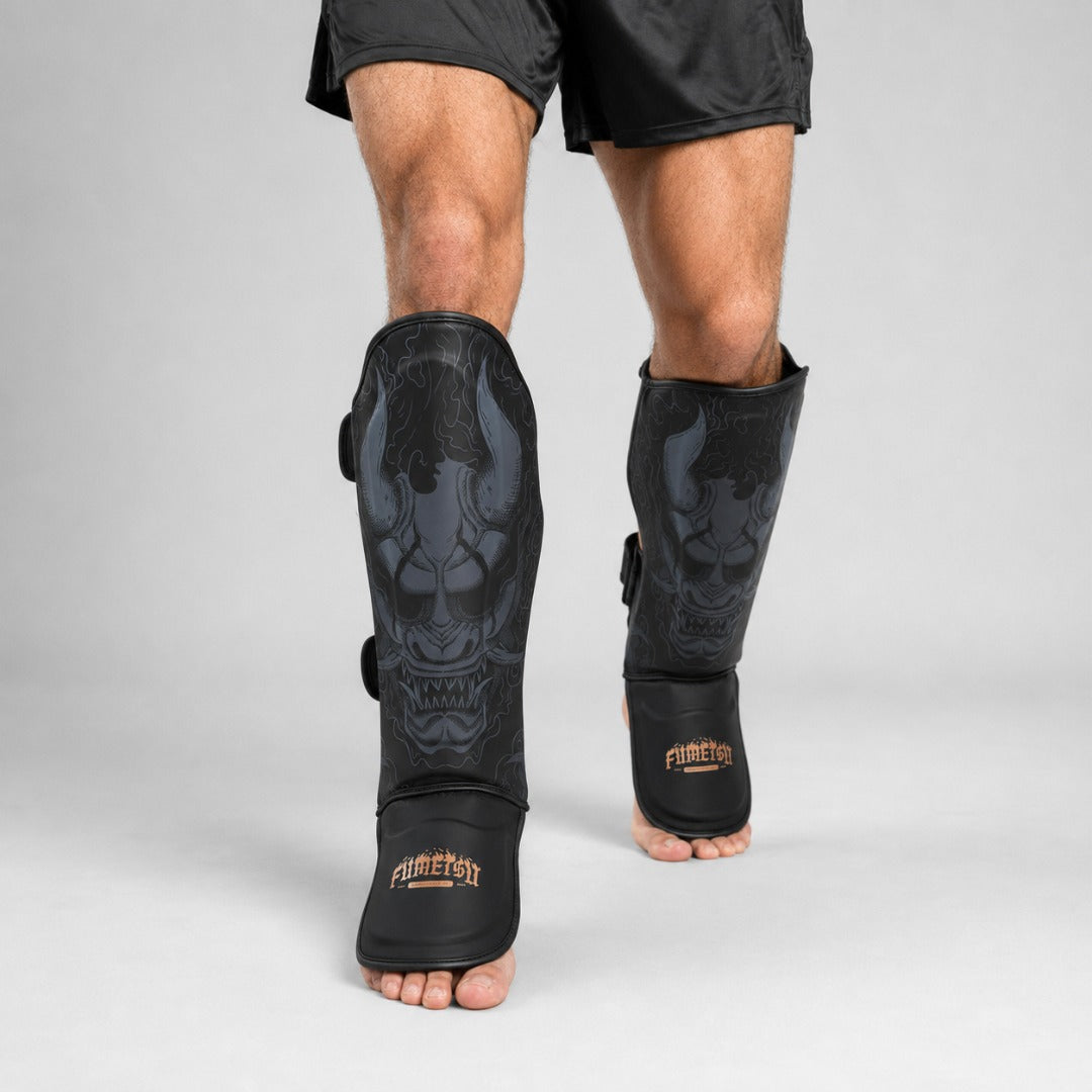 Oni Shin Guards Black/Grey/Bronze Lifestyle 2