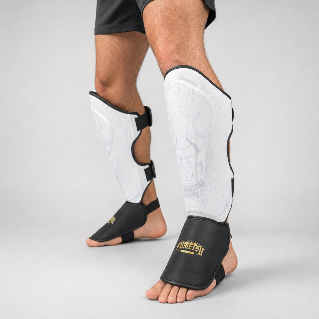 Oni Shin Guards White/Black/Gold Lifestyle 3