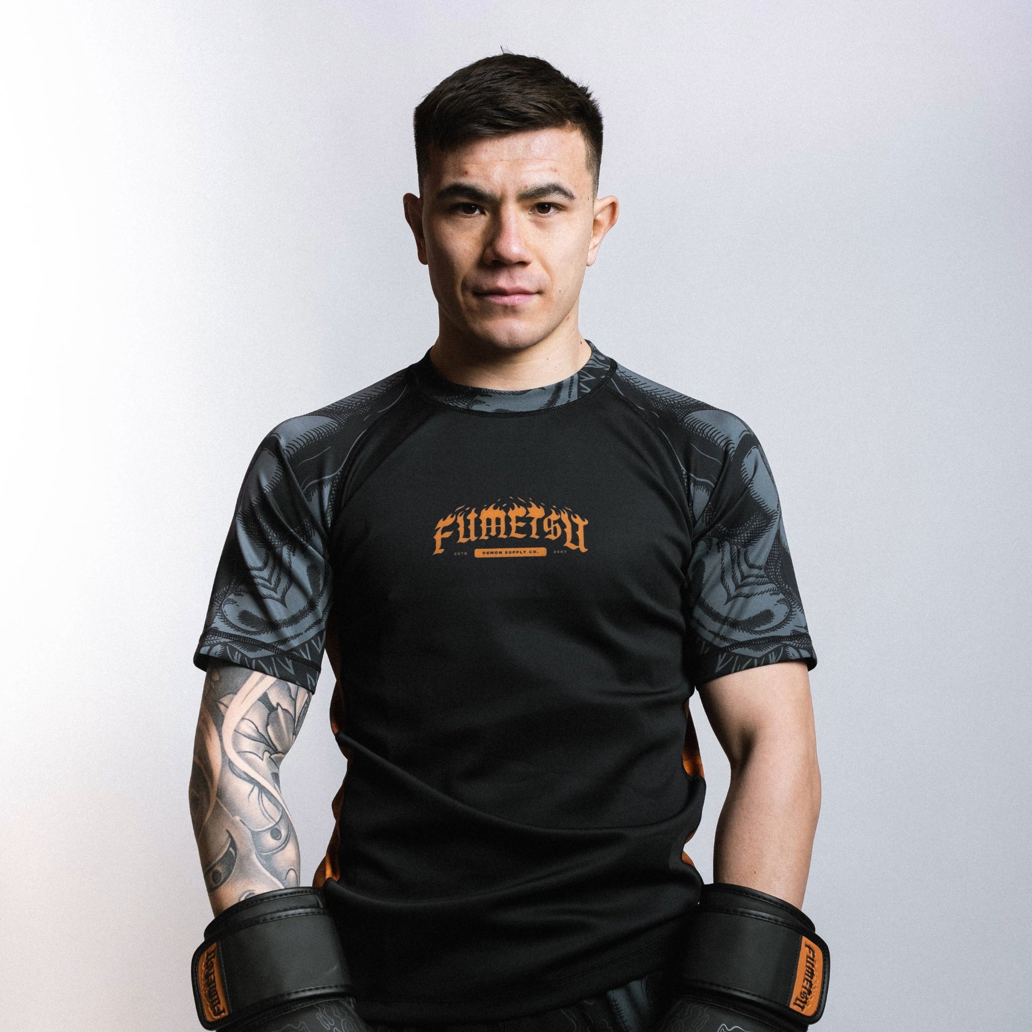 Oni Short Sleeve Rash Guard Black/Grey/Bronze