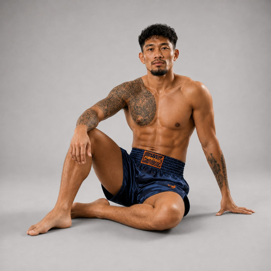Marineblaue Origins Muay Thai Shorts